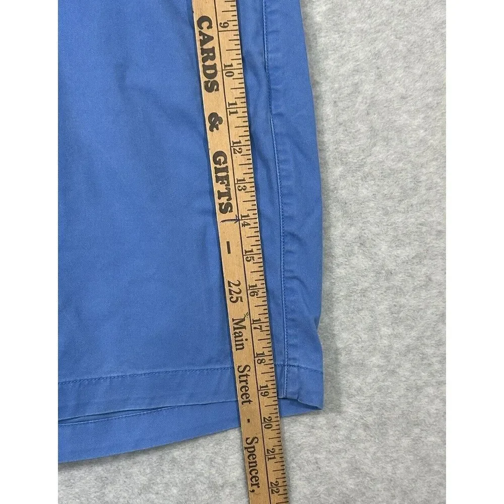 Peter Millar Khaki‎ Chino Shorts Pants Mens 38 Solid Blue Button Pockets